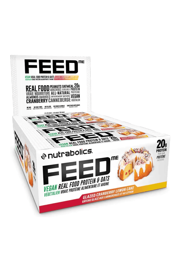 Nutrabolics Feed Bar Vegan Glazed Lemon Cranberry Cake - 12/box
