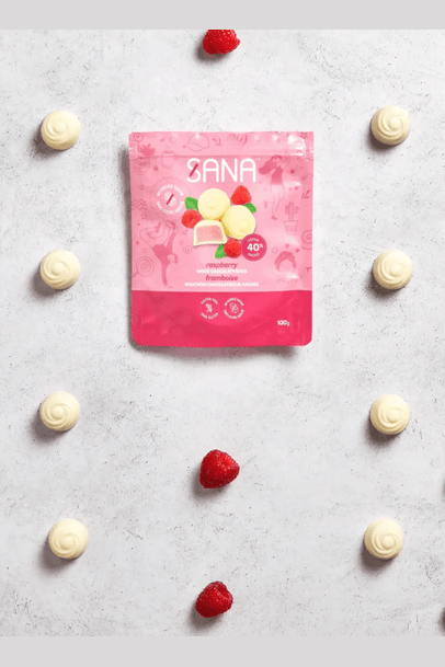 Sana Bites - White Chocolaty Raspberry - 100g
